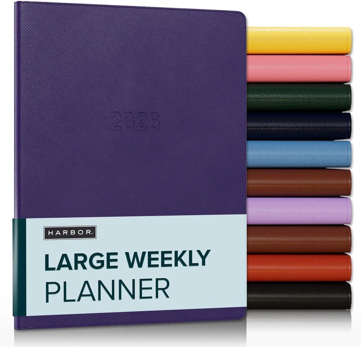 Grote Wekelijkse Agenda & Planner 2026 - Duurzaam Kunstleer, Softcover, 192 Pagina's - Donkerpaars