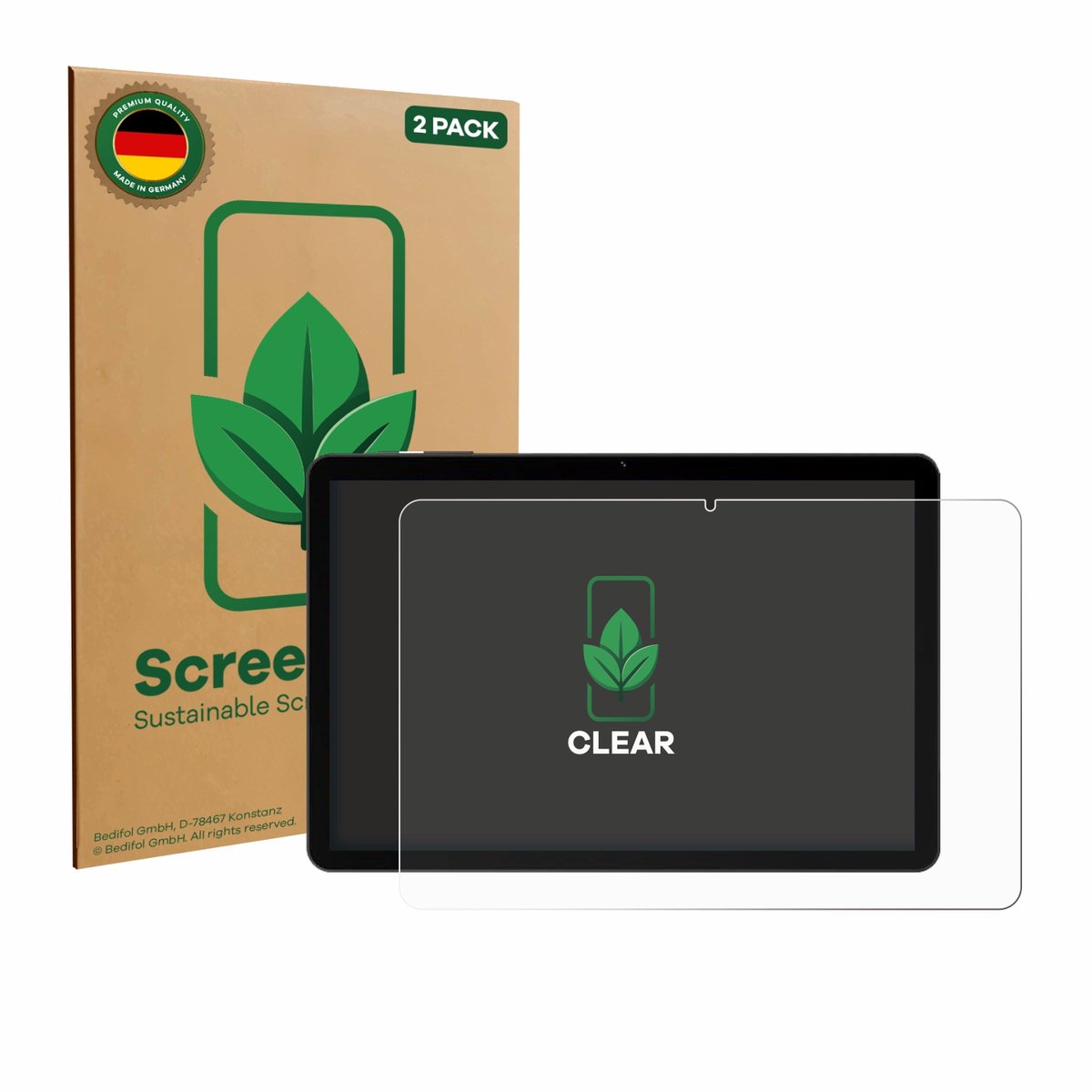 ScreenLeaf - Screenprotector voor Doogee Tab G5 - Duurzame schermbescherming Folie Beschermfolie transparant 2 Stuks