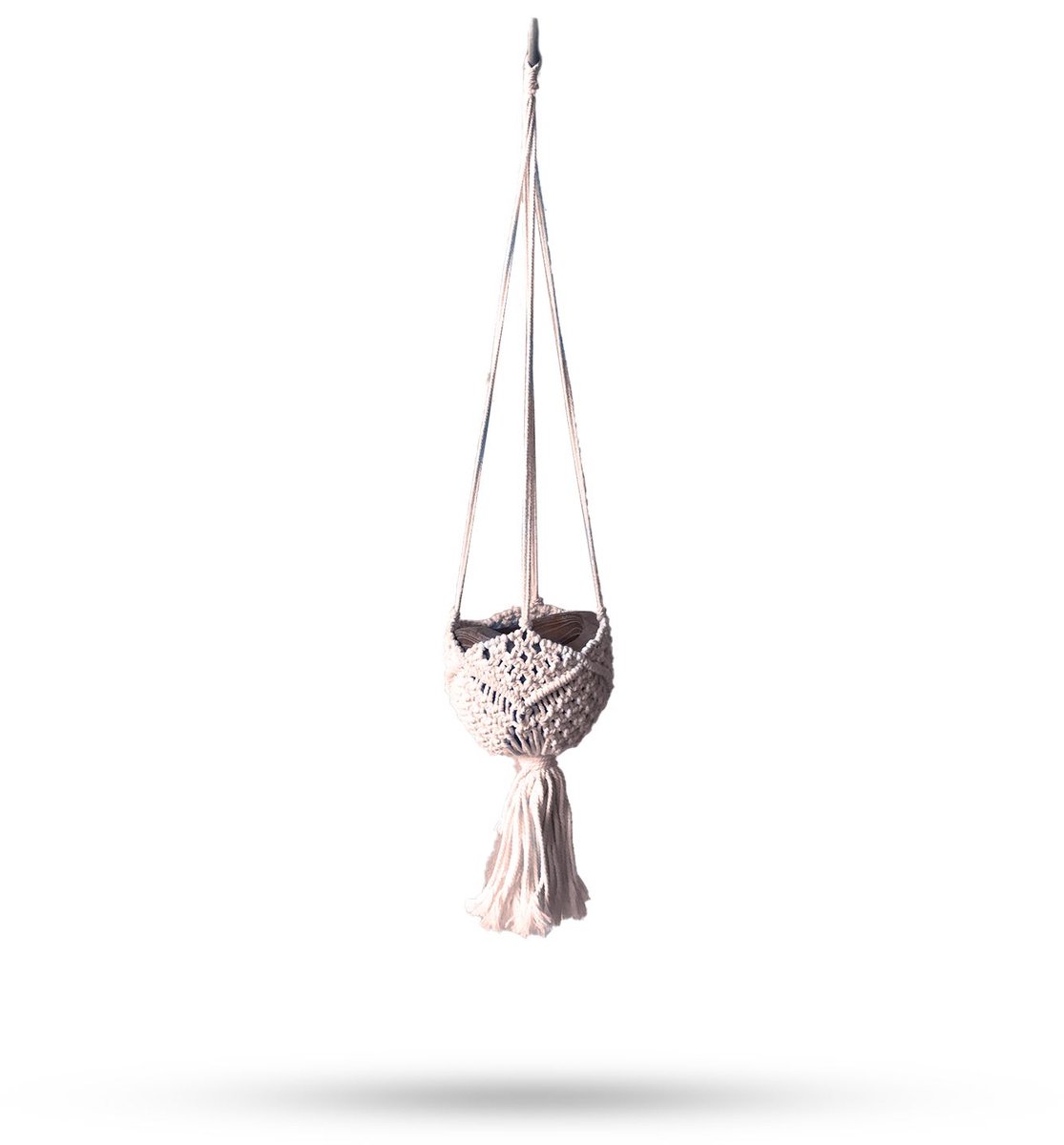 Macramé pannenlap decoratief - beige