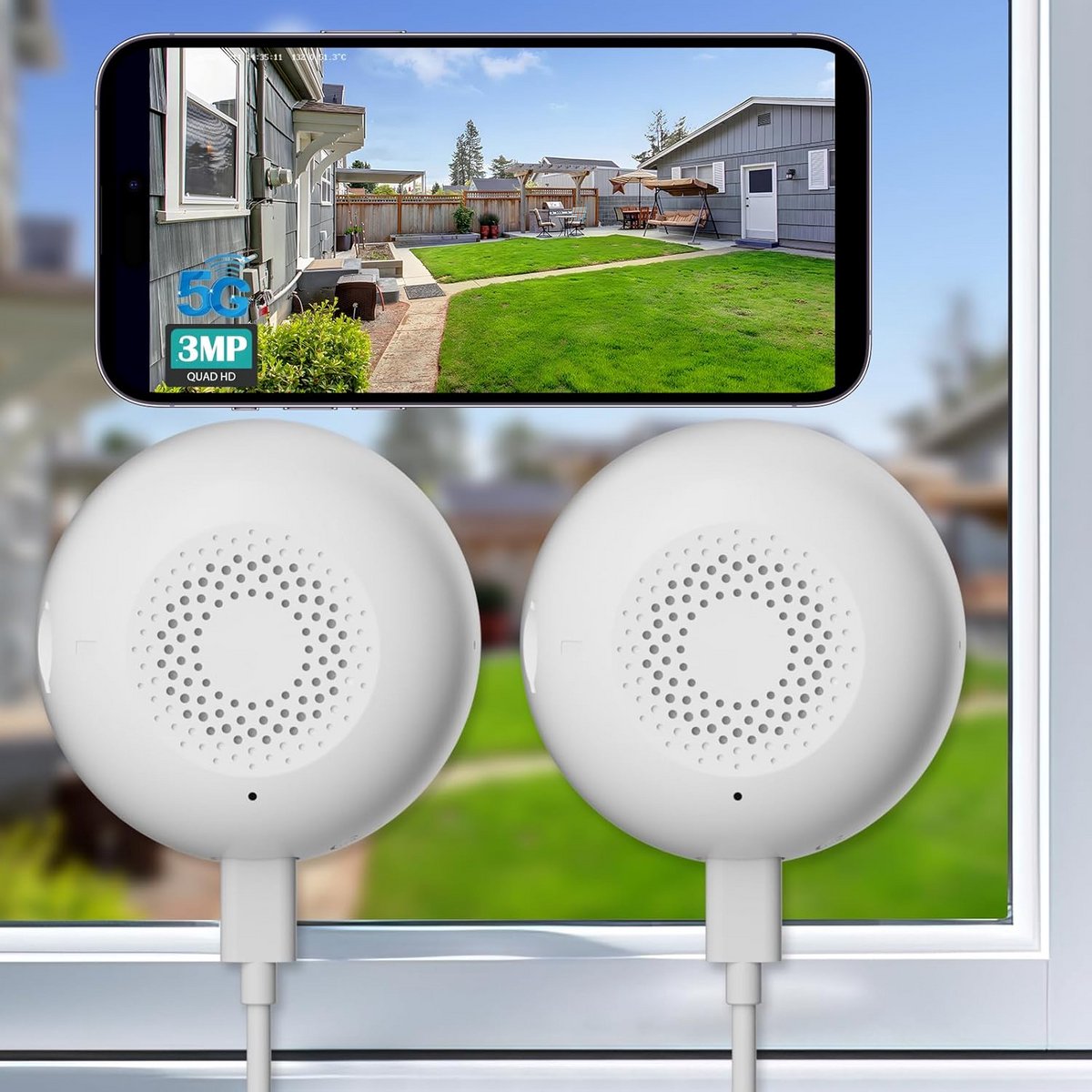 3MP WiFi Beveiligingscamera Set 2 Stuks met AI Nachtzicht en Personenherkenning