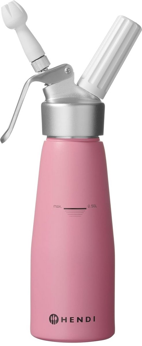 Slagroomspuit met 3 Mondstukken en Borstel - Aluminium Dispenser 0.5L