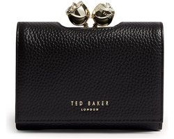 Ted Baker Leren portemonnee Roosa Rose Detail Leather Small Bobble Purse Black zwart