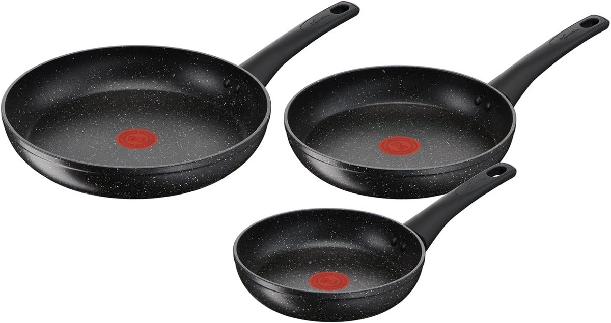 3-delige Koekenpannenset Ø 20, 24 en 28 cm - Geschikt voor Inductie, Gas en Oven - Anti-aanbak