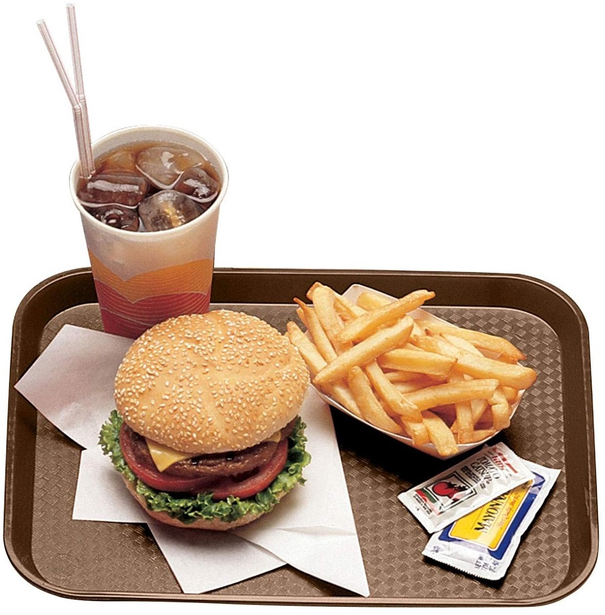Set van 24 Horeca Dienbladen voor Fastfood - Bruin - 34.5 x 26.5 cm