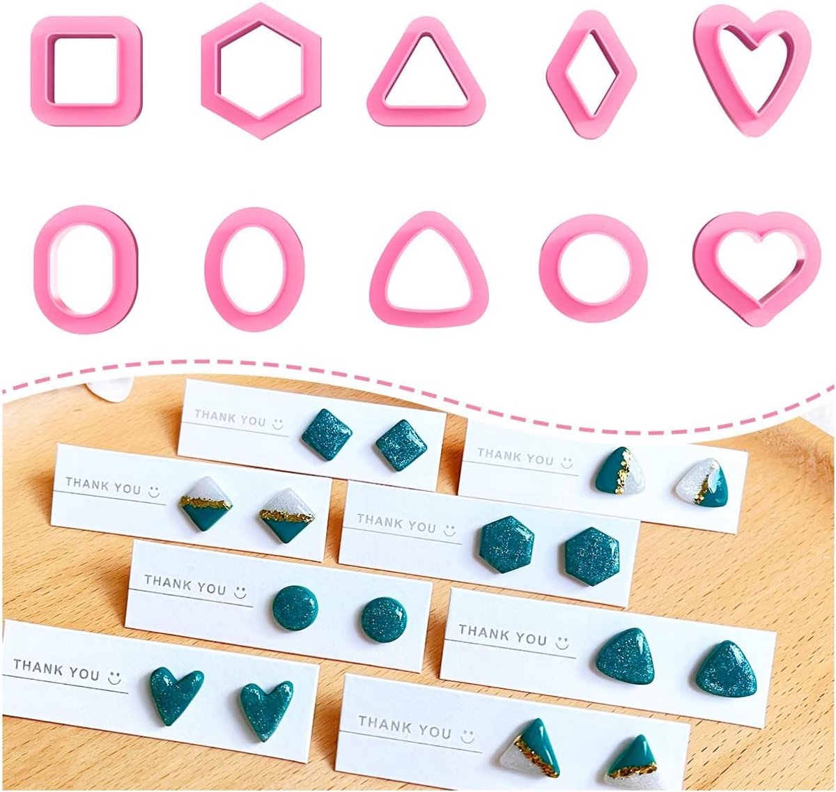 Set van 10 Geometrische Uitstekers voor Polymeerklei - Sieraden & Oorbellen Maken