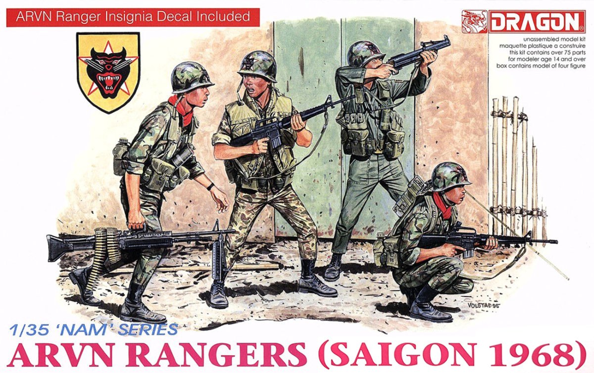 Dragon Modelbouwpakket Militaire voertuigen - 3314 Nam Series - ARVN Rangers Saigon 1968 - Vietnamoorlog - 4 Figuren Plastic - 1:35 - Modelbouw