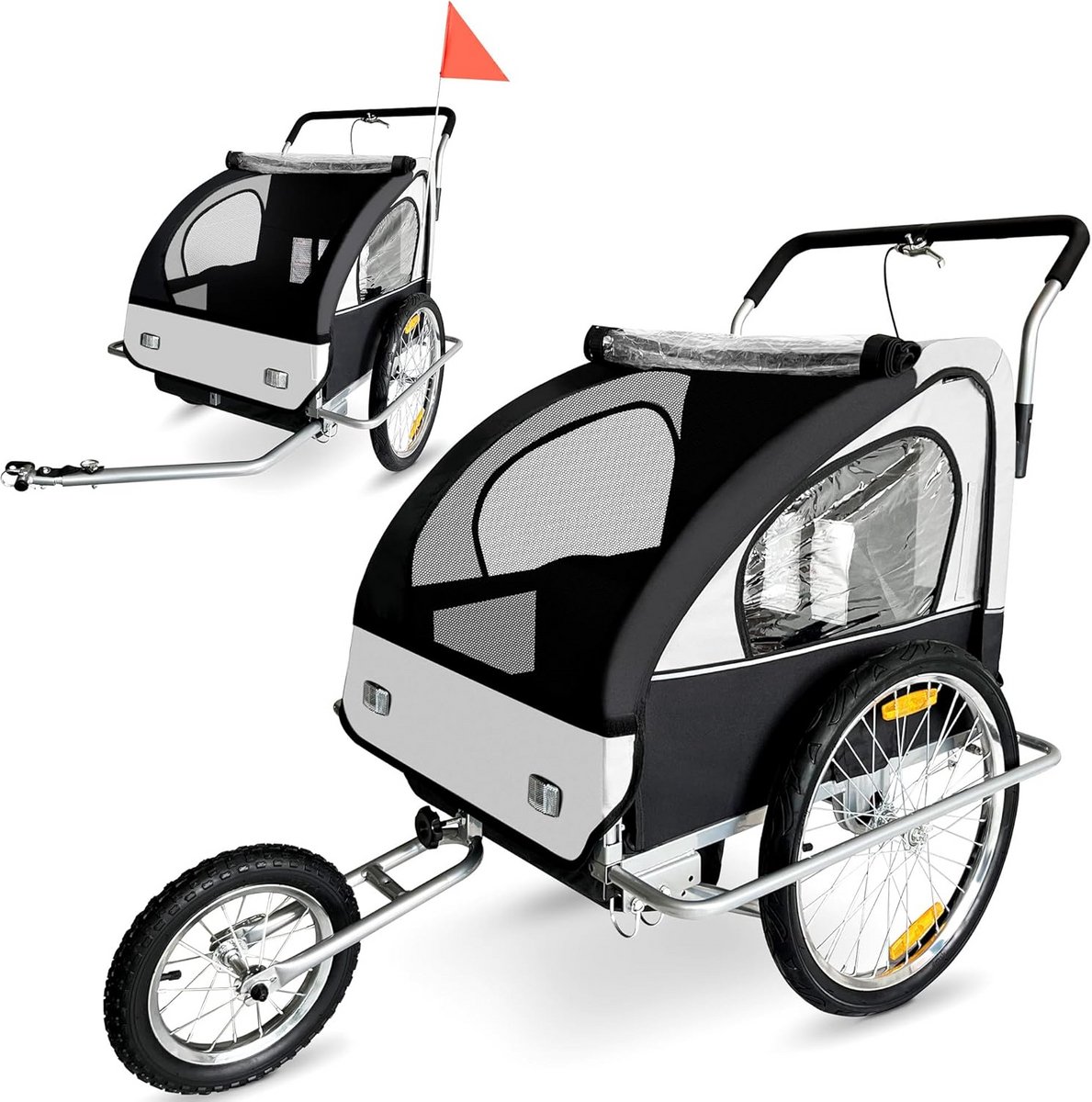 2-in-1 Fietskar en Kinderwagen met Volledige Demping voor Veilig Transport