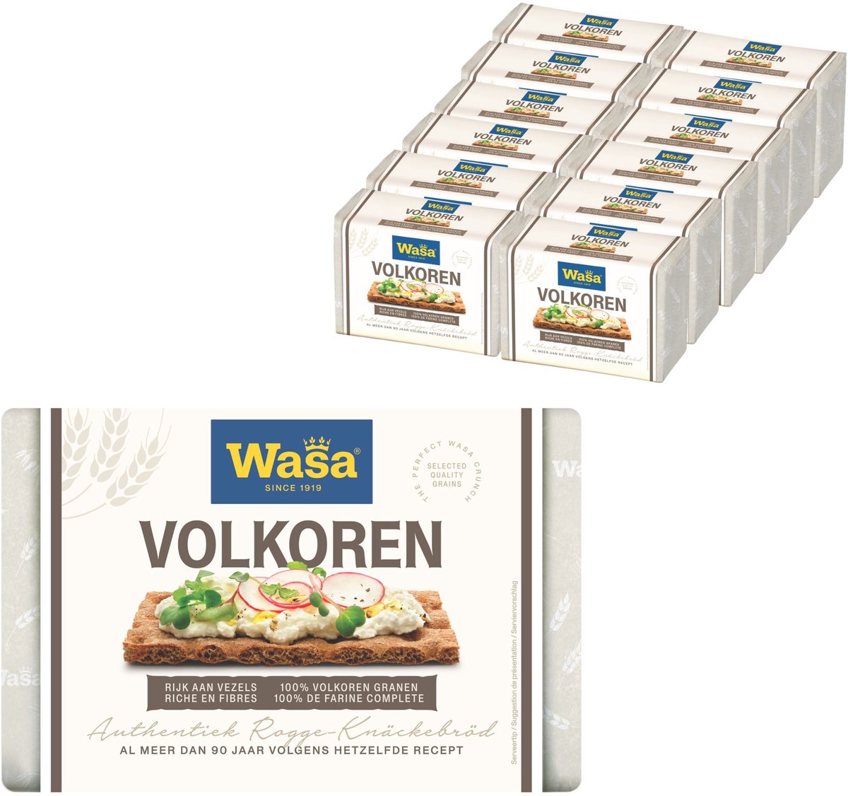 Wasa Volkoren Knäckebröd - 12 x 260g