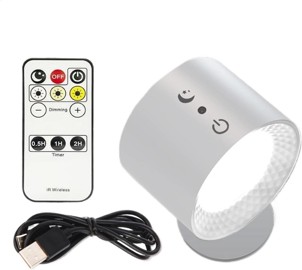 Oplaadbare Draadloze Wandlamp met Afstandsbediening, Dimbaar Magnetisch LED Armatuur