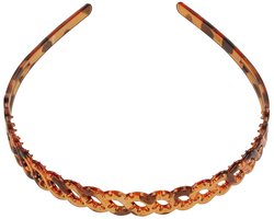 Haarsoires Haarband Diadeem 1,3cm – Gevlochten Vorm – Kunststof – Bruin - Comfortabel voor Dames & Meisjes - Universele Maat