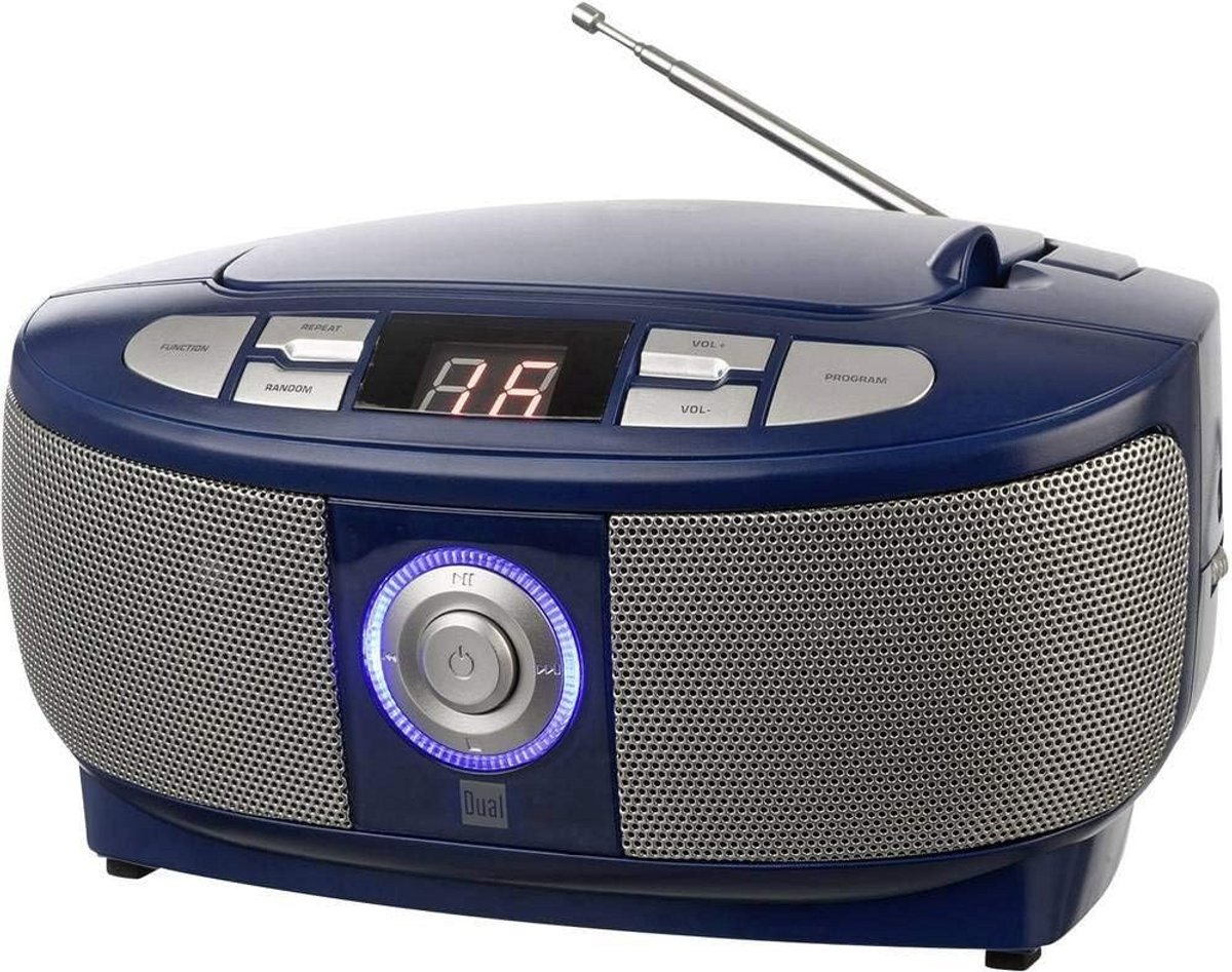 Draagbare Boombox met CD Speler, FM Radio en LED Display (Blauw)