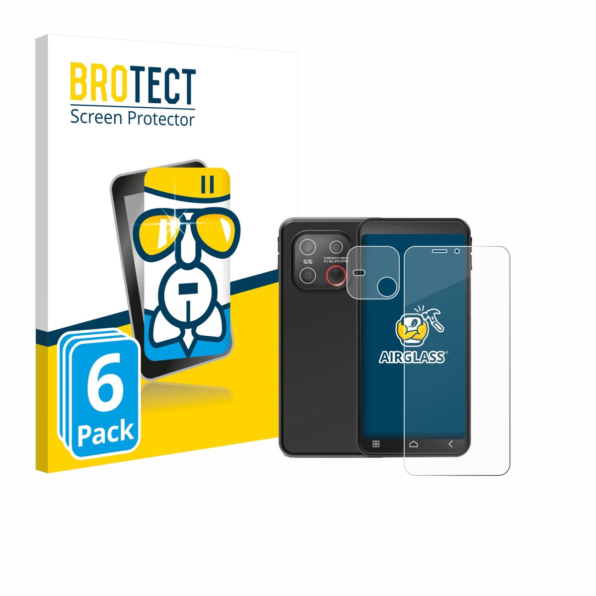 Screenprotector 6 Stuks voor Emporia Smart ME7 (Voor+Camera) Beschermglas transparant