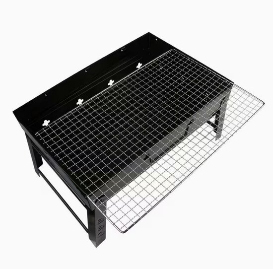 Opvouwbare Draagbare Houtskool BBQ Grill - Compacte Koffer Barbecue voor Camping en Tuin - Lichtgewicht Reis BBQ met Groot Grillrooster en Ventilatieopeningen van Merkloos — afbeelding 3