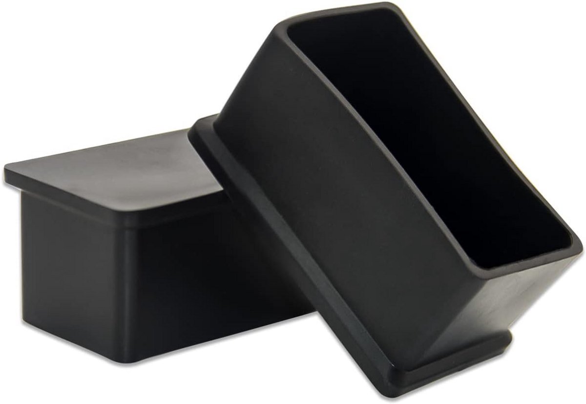 8x Rechthoekige Stoelpootdoppen PVC - Anti-Slip & Krasvrij Voor Tafels en Stoelen (25x50mm)