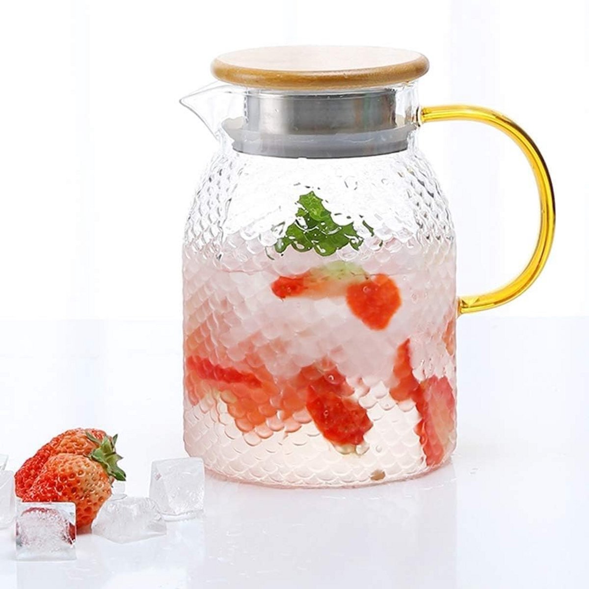 Glazen Theepot 1000 ml met Zeef - Hittebestendig Borosilicaatglas - Fornuis- en Magnetronbestendig - Houten Deksel