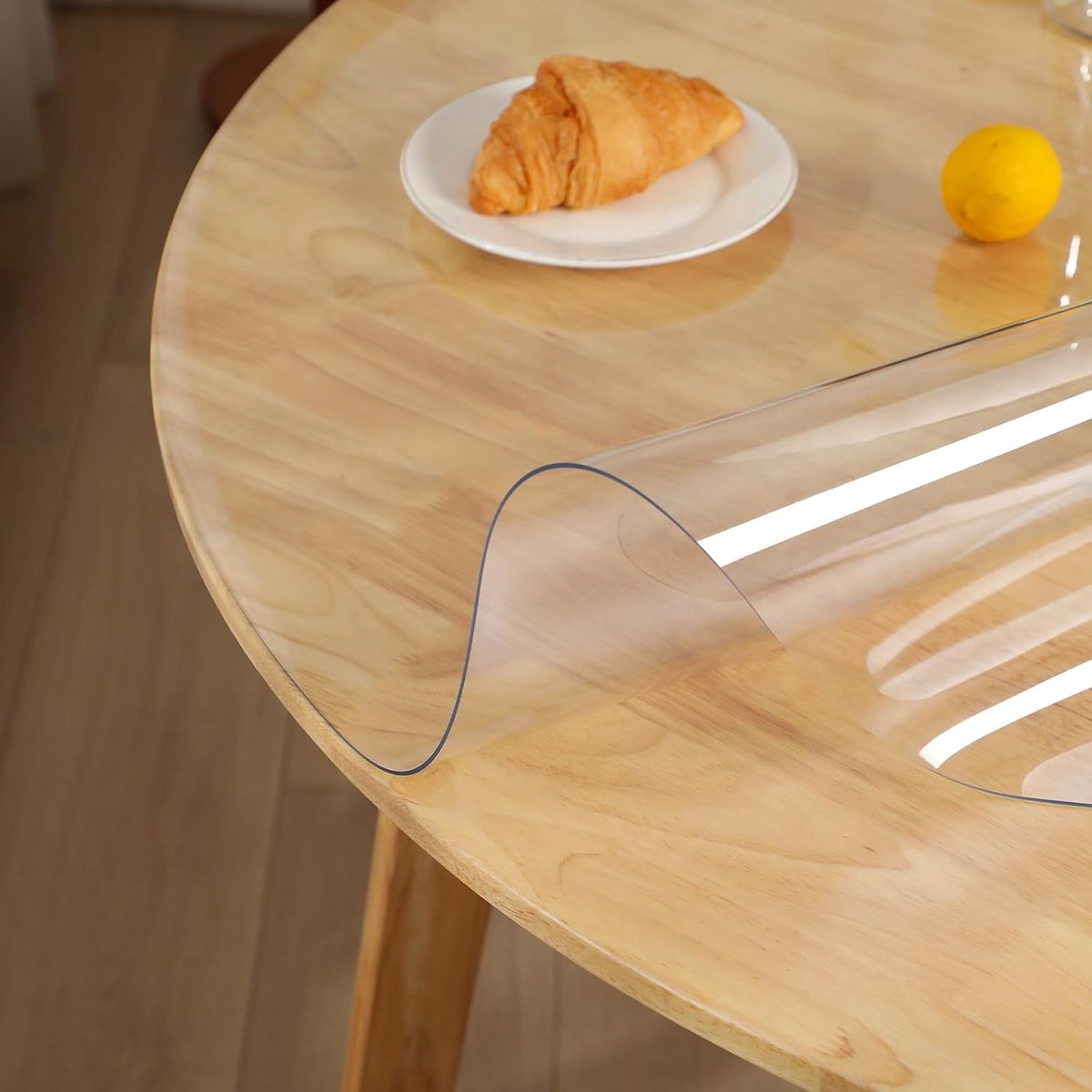 Transparant Ronde PVC Tafelkleed 110 cm - Dik 1,5 mm, Waterdicht en Kratsbestendig