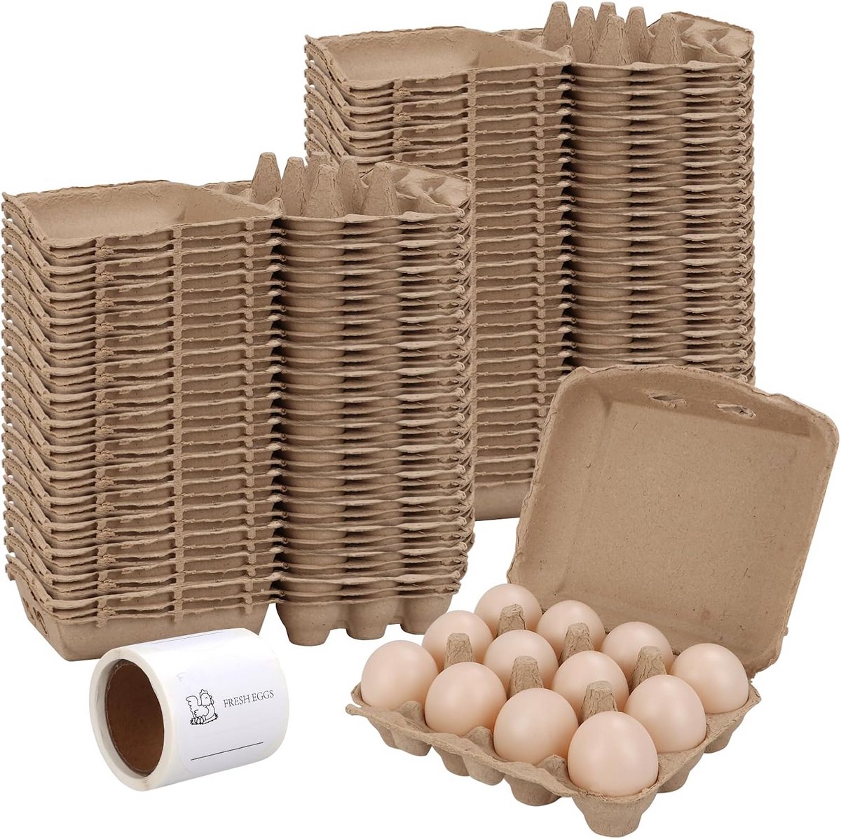 30 Pack Vintage Eierdozen - Recyclebare Pulp Kartonnen Dozen 12 Eieren