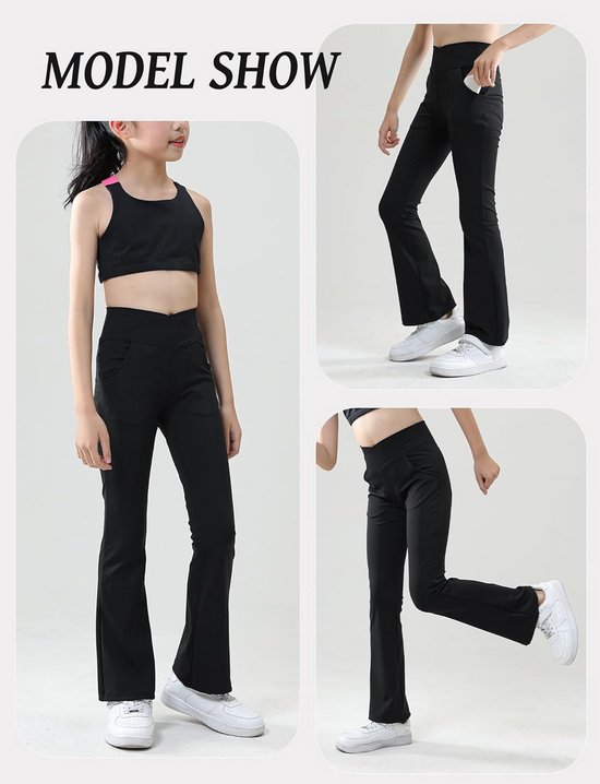Meisjes Flared Sportbroek met Hoge Taille en Zakken — afbeelding 5