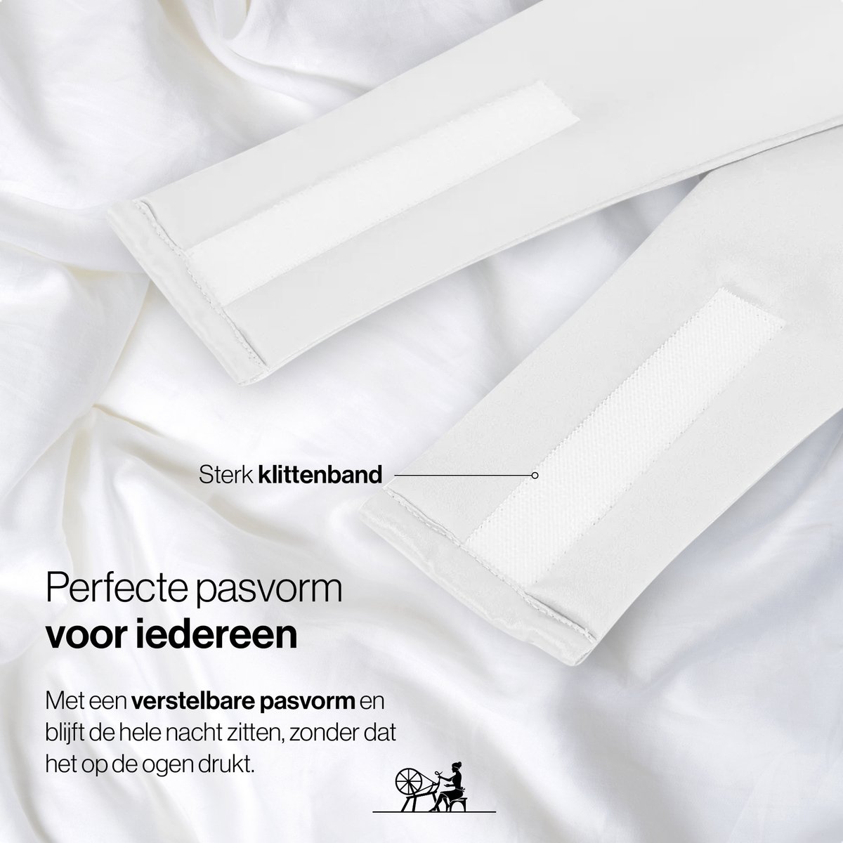 Dore & Rose - Slaapmasker - Oogmasker - Zijden Slaapmasker Voor Mannen en Vrouwen - Deep Sleep Mask - Eye Mask - Verduisterend - Wallen - Wit — afbeelding 4