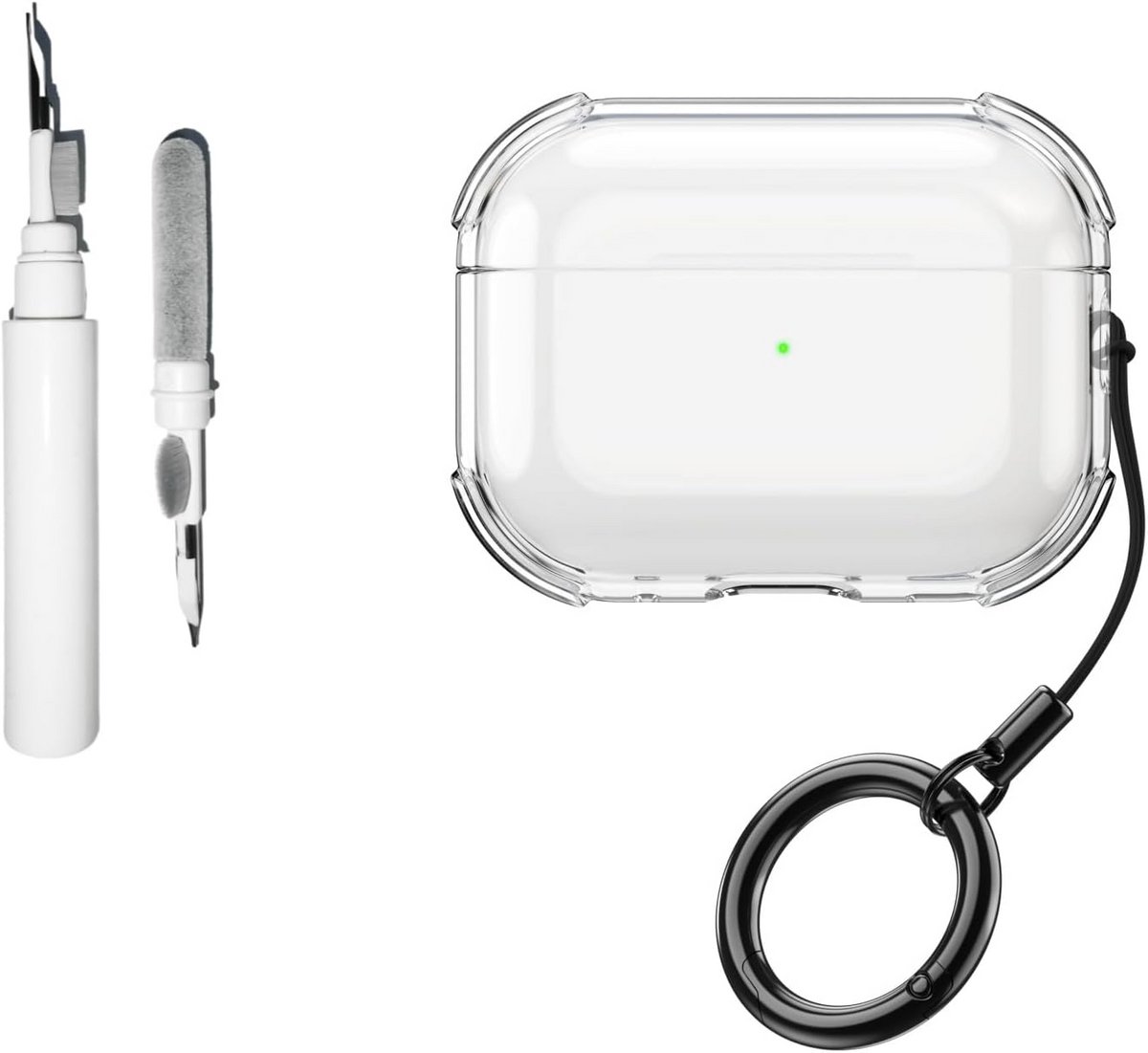 Transparant AirPods Hoesje met Lanyard en Reinigingsset - Schokbestendige Beschermhoes