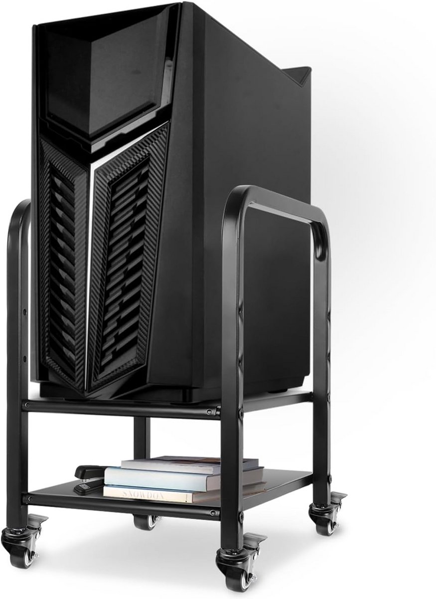 Verstelbare PC Trolley met Wielen voor ATX Computerkast