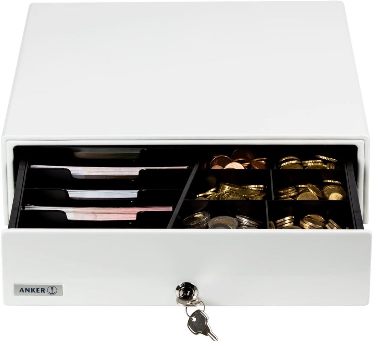 Handmatige Kassalade Wit Klein Model | Duurzame Kassaset met Compact Ontwerp