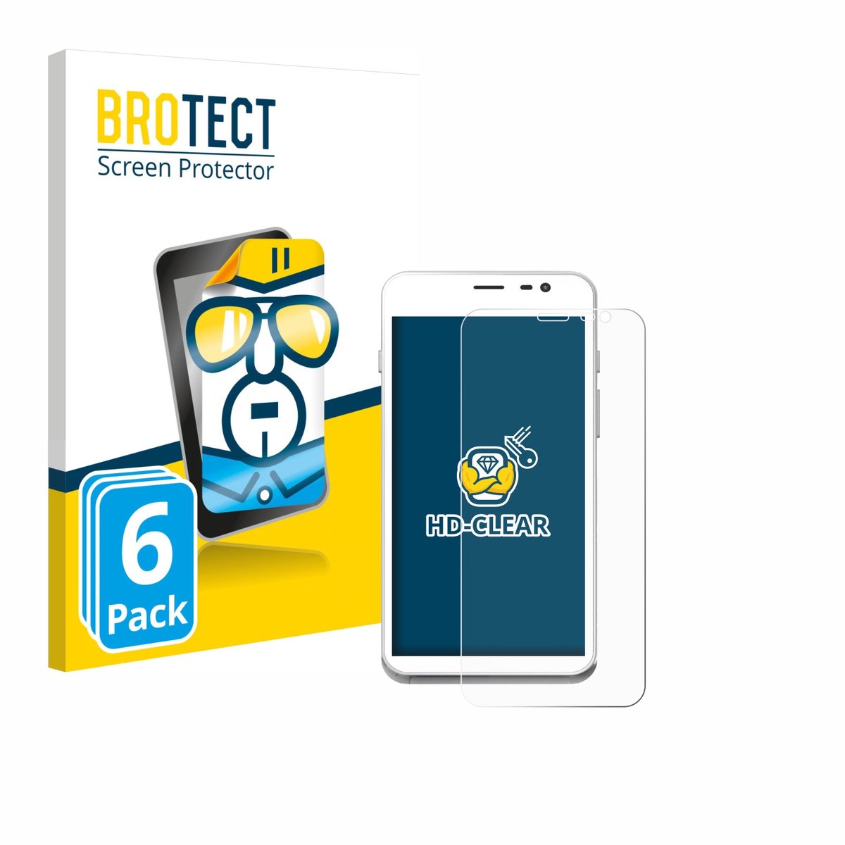BROTECT - Screenprotector voor Pax CCV Fly A77 - Folie Beschermfolie transparant 6 Stuks
