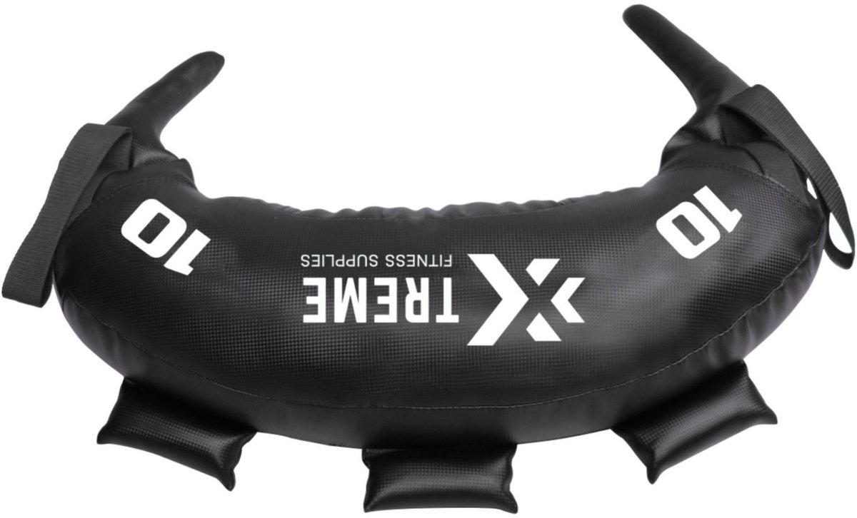 Xtreme Fitness Premium Bulgarian Bag 10 KG - Zwart Wit – Powerbag – Sandbag – Gewichtzak – Zandzak – Weightbag – Hyrox Training – Krachttraining – Crossfit – Home Gym