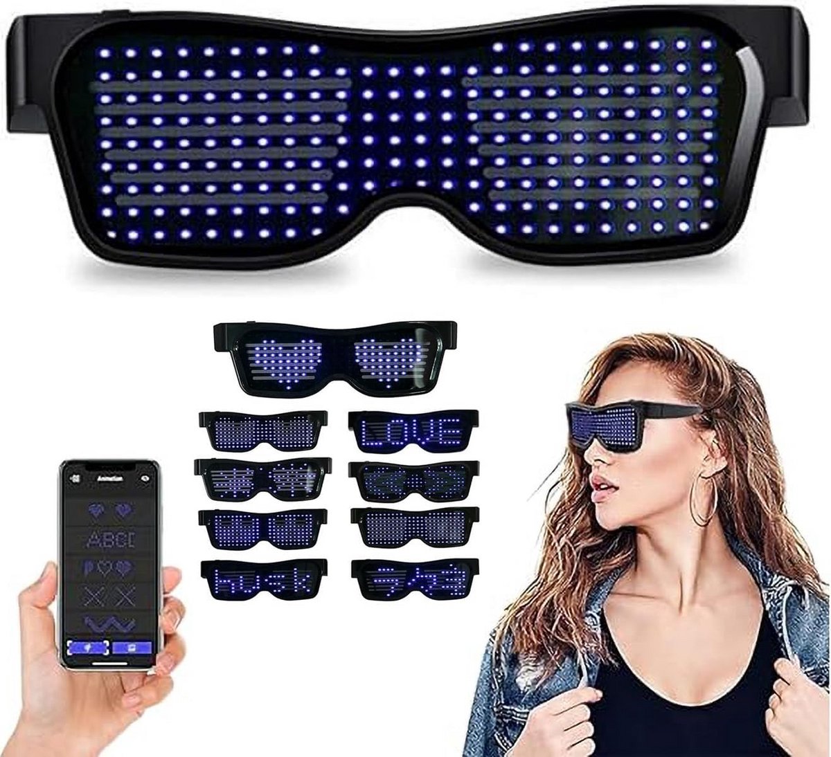 Lichtgevende LED Bril met Oplaadbare Batterij voor Feest en Festival