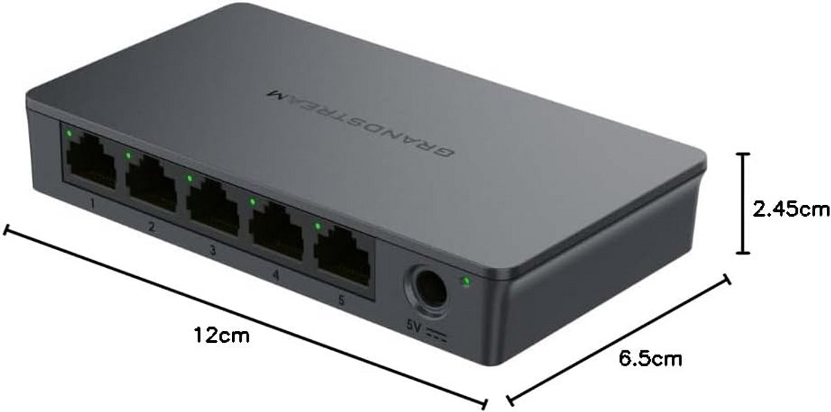 Unmanaged Gigabit Netwerk Switch 5 Poorten - Plug & Play Desktop/Wandmontage