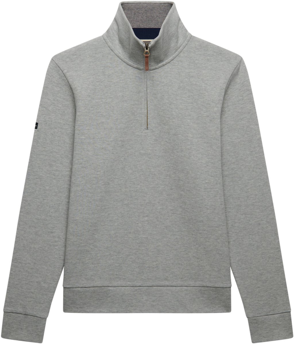 Superdry Trui Essential Pique Half Zip M2014535a K7v Dark Vintage Marl Mannen Grijs