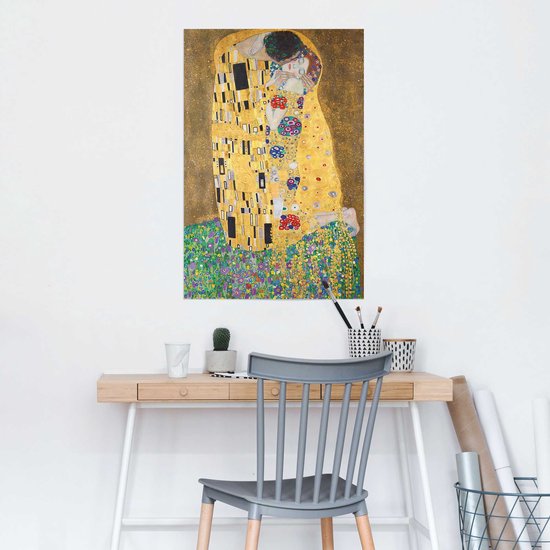 Gustav Klimt Le Baiser - Affiche 61 x 91,5 cm