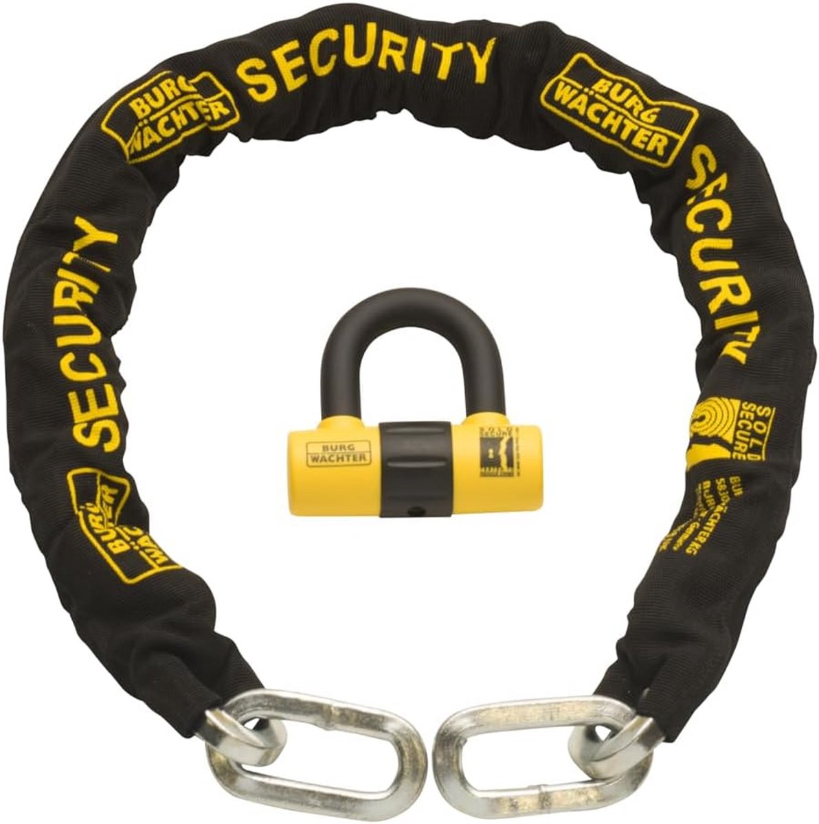 Motorfiets Ketting en U-Slot Set - Sold Secure Gold Goedgekeurd - Gehard Staal