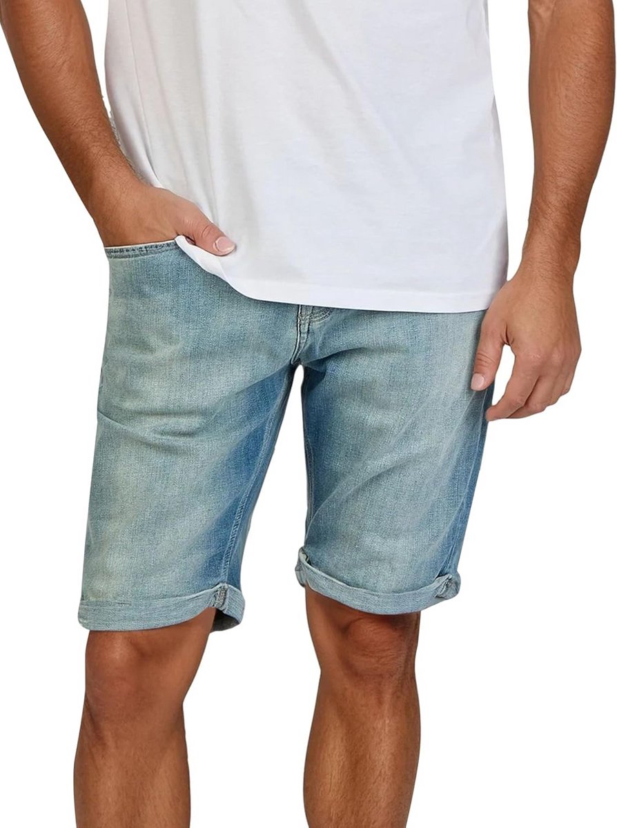 Heren Slim Fit Jeans Bermuda Shorts Katoen Denim Kort in Diverse Kleuren