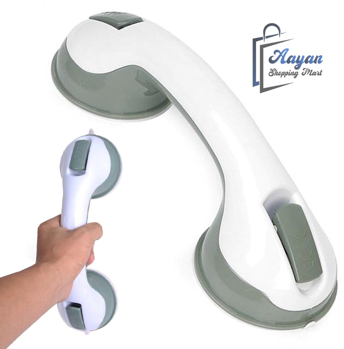 Zuignap Badkamer Handgreep 30 cm – Veiligheidsbeugel voor Douche, Bad & Toilet – Zonder Boren – Extra Sterke Grip – Grijs – 05652