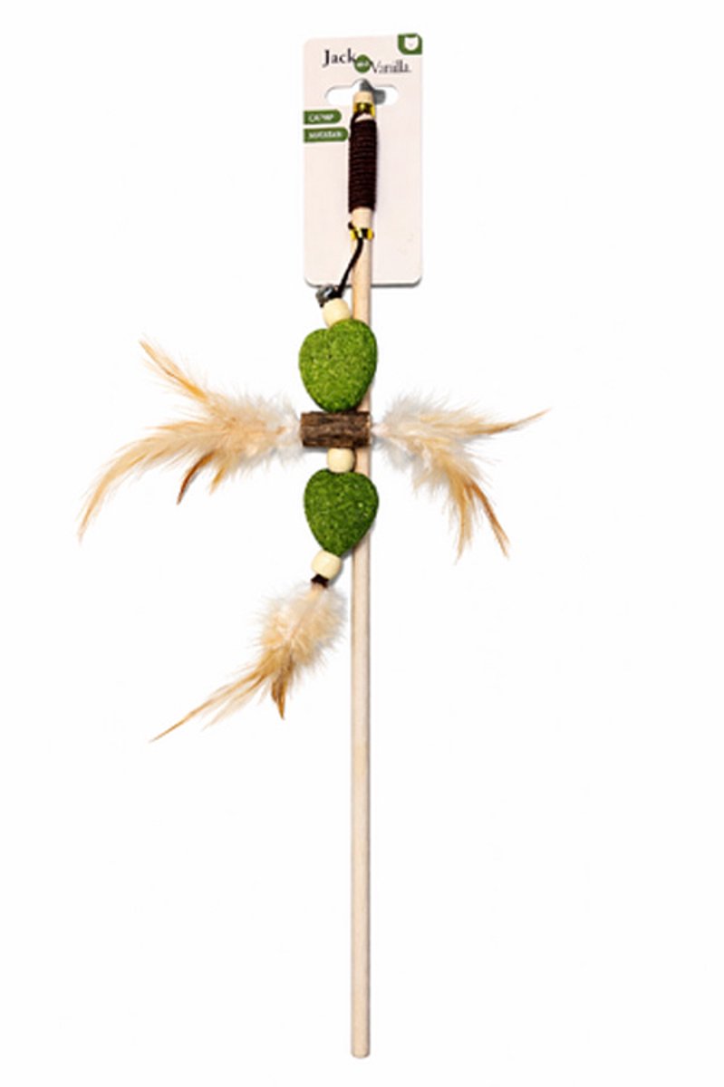 Kattenhengel met Catnip & Matatabi Harten + Veren – Interactief Speelgoed 40 cm