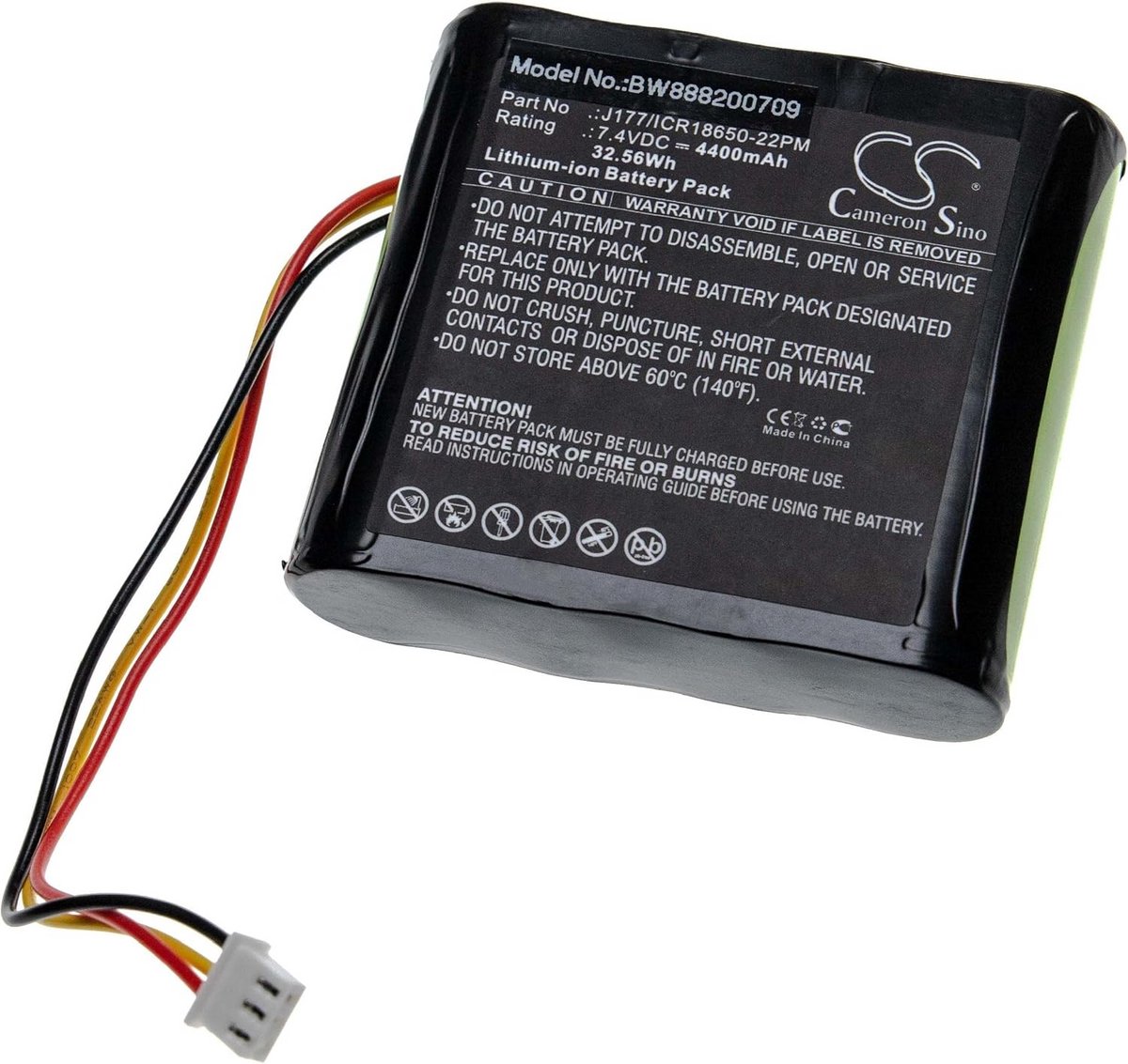 Krachtige Vervangende Accu voor Draagbare Luidsprekerboxen (4400mAh, 7.4V)