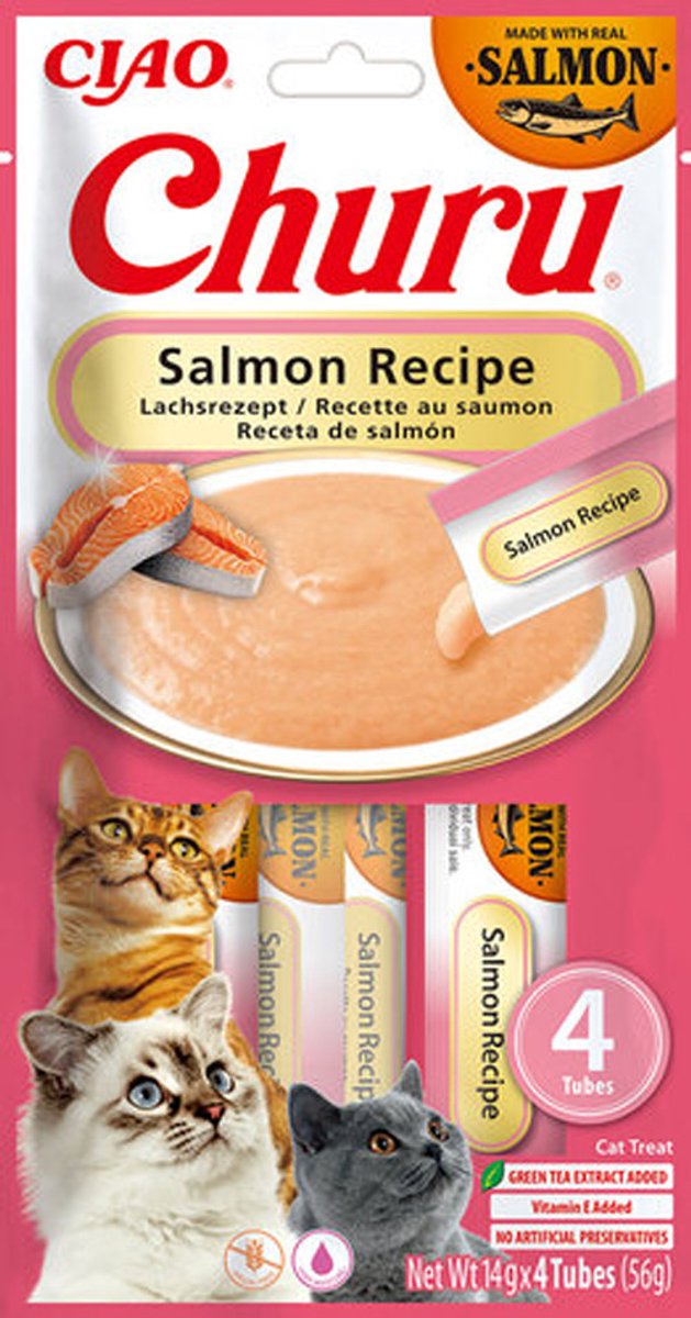 Inaba Ciao Churu Kat Puree Zalm 4x14g (4 sticks)