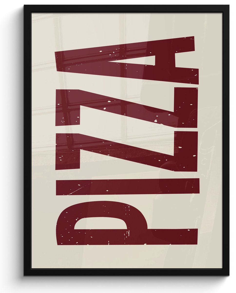 FrameYourWall Fotolijst inclusief poster - Posterlijst 50x70 cm - Posters - Pizza - Vintage - Decoratie - Japandi - Foto in lijst - Keuken decoratie muur - Wanddecoratie accessoires - Muurdecoratie - Schilderijen