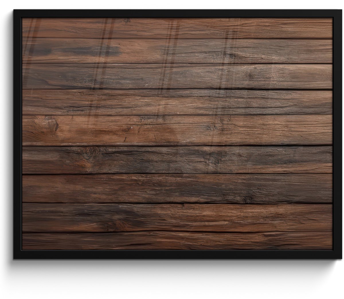 FrameYourWall Poster in lijst - Fotolijst 70x50 cm - Posters - Houten plankpatroon - Warmte - Natuurlijk - Posterlijst zwart - Decoratie - Wanddecoratie woonkamer - Muurdecoratie slaapkamer