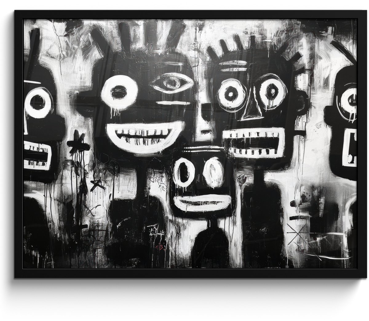 FrameYourWall Poster in lijst - Fotolijst 70x50 cm - Posters - Schilderij - Figuren - Zwart - Abstract - Posterlijst zwart - Decoratie - Wanddecoratie woonkamer - Muurdecoratie slaapkamer