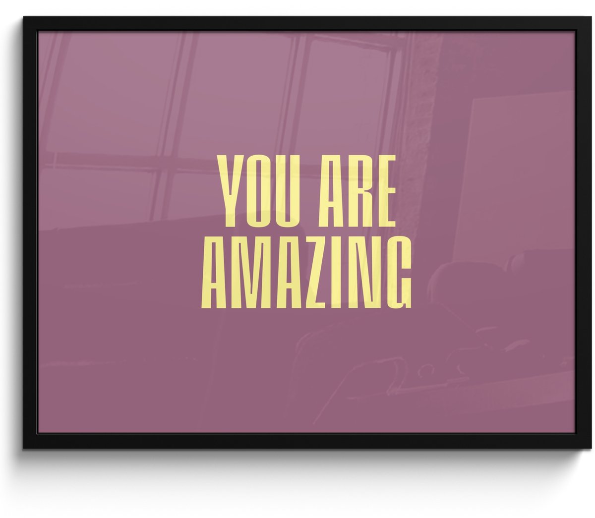 FrameYourWall Poster in lijst - Fotolijst 70x50 cm - Posters - Tekst - Paars - Amazing - Posterlijst zwart - Decoratie - Wanddecoratie woonkamer - Muurdecoratie slaapkamer Tekst - Moeder - Liefde 4