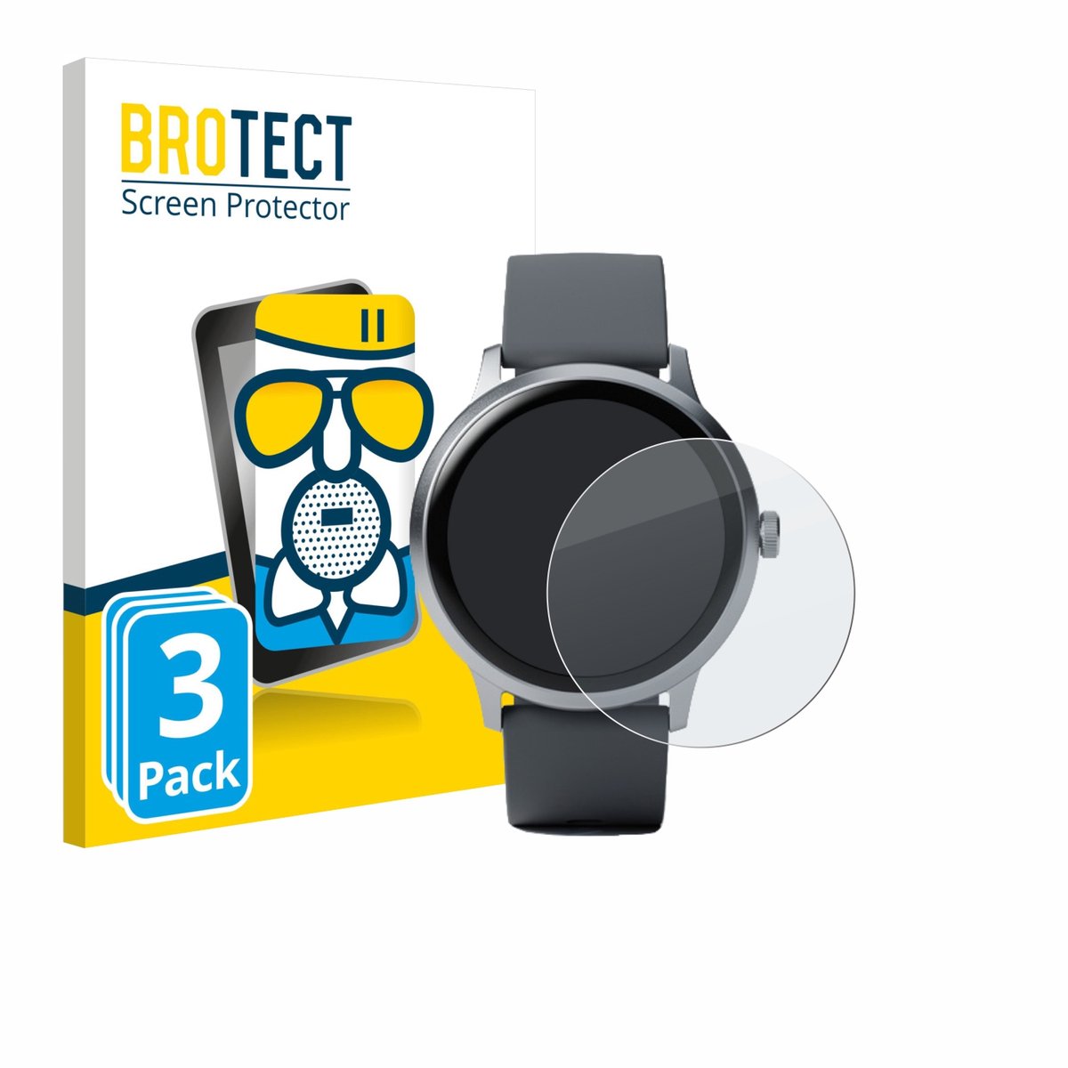 BROTECT - Screenprotector voor Pebble Round 2 - Folie Beschermfolie Beschermglas matte 3 Stuks