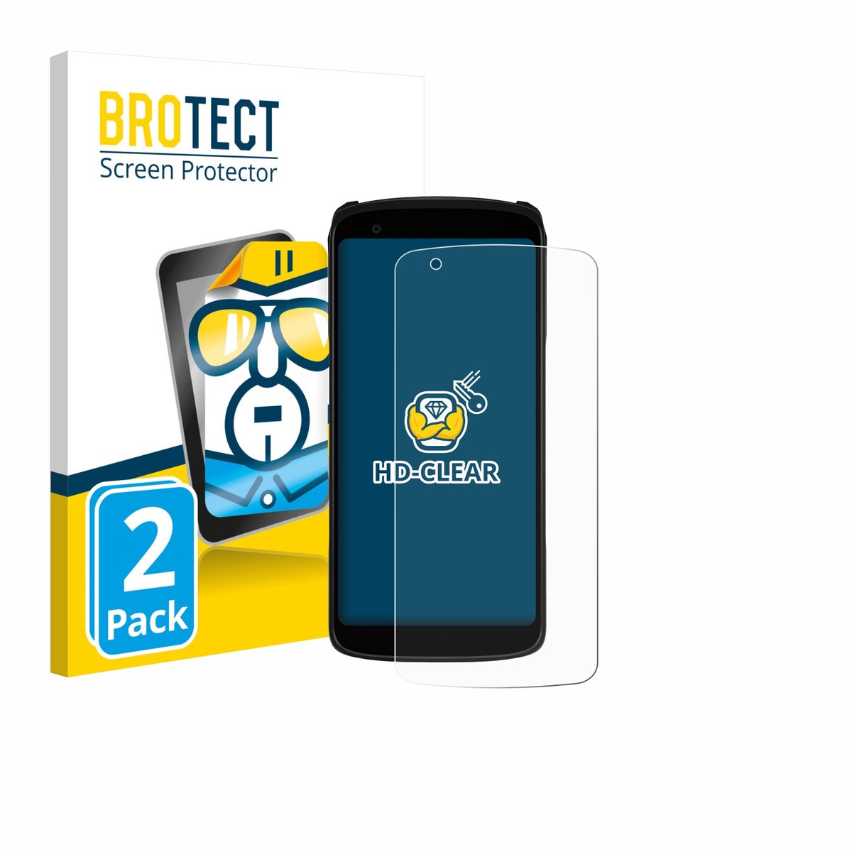 BROTECT - Screenprotector voor Zebra TC22R - Folie Beschermfolie transparant 2 Stuks