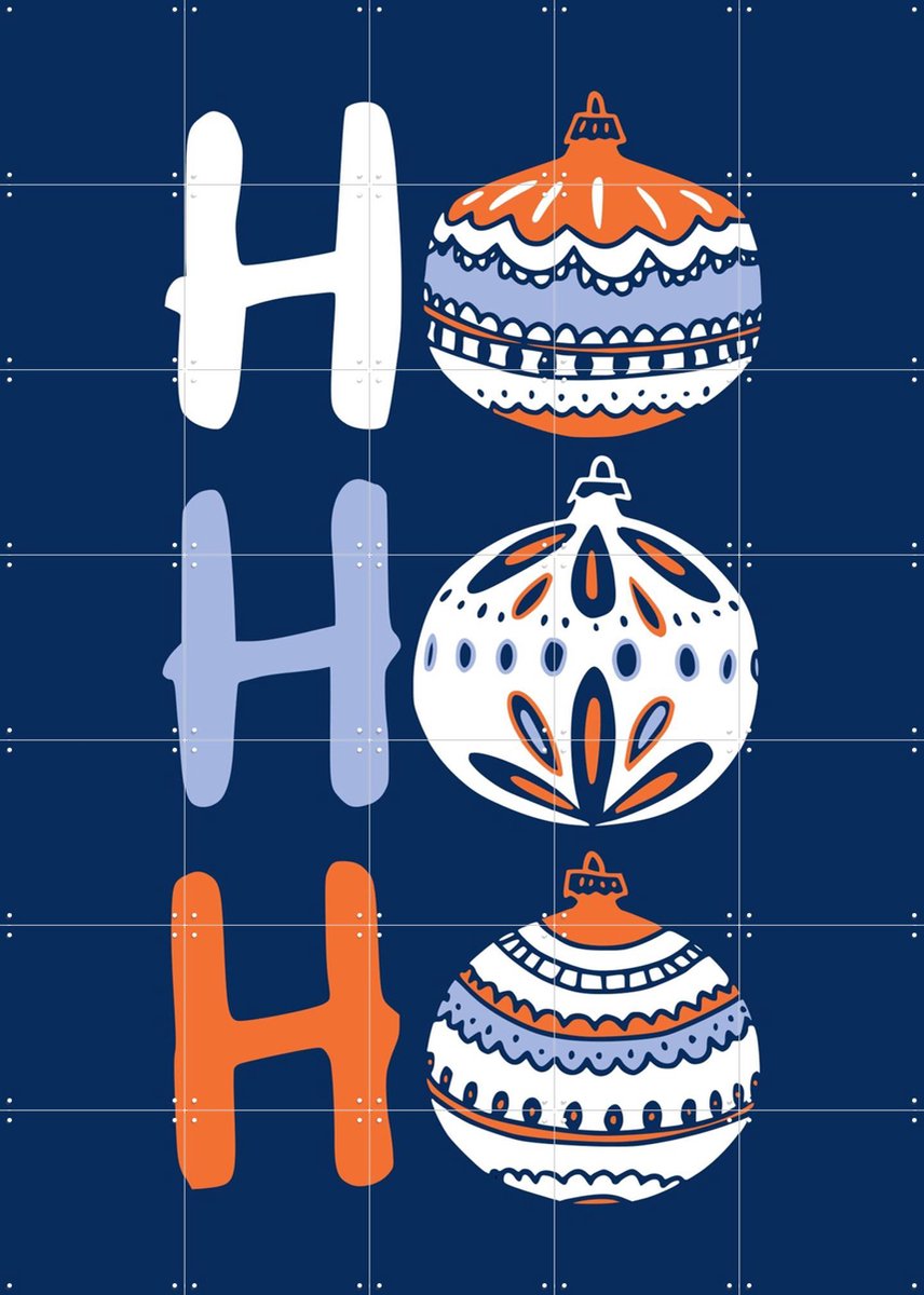 IXXI HoHoHo - Blue, Annick & Various - 100 x 140 cm - Gratis ophangtool - Grote wanddecoratie en posters - Grafisch Ontwerp, Typografie, Speels