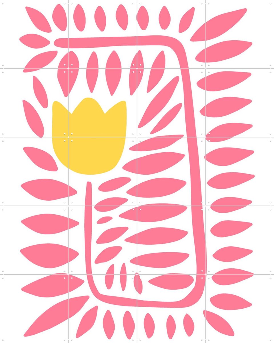 IXXI Tuip Abstract, BAINAI - 80 x 100 cm - Gratis ophangtool - Grote wanddecoratie en posters Kinderkamer, Kinderen