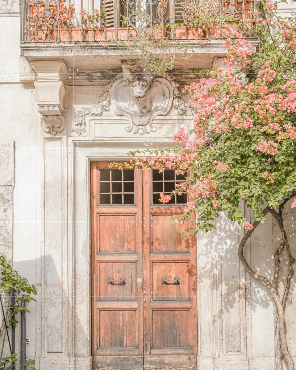 IXXI Floral Entry in Rome, Henrike Schenk - 80 x 100 cm - Gratis ophangtool - Grote wanddecoratie en posters - Fotografie, Vintage, Klassiek