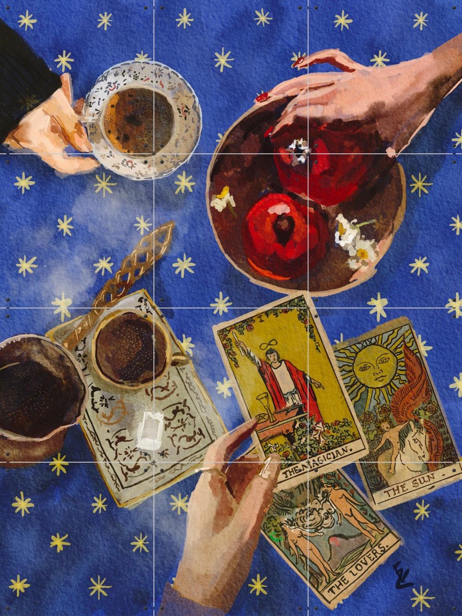 IXXI The magician, The lovers, The sun, Ekaterina Zagorska - 60 x 80 cm - Gratis ophangtool - Grote wanddecoratie en posters - Illustraties, Speels