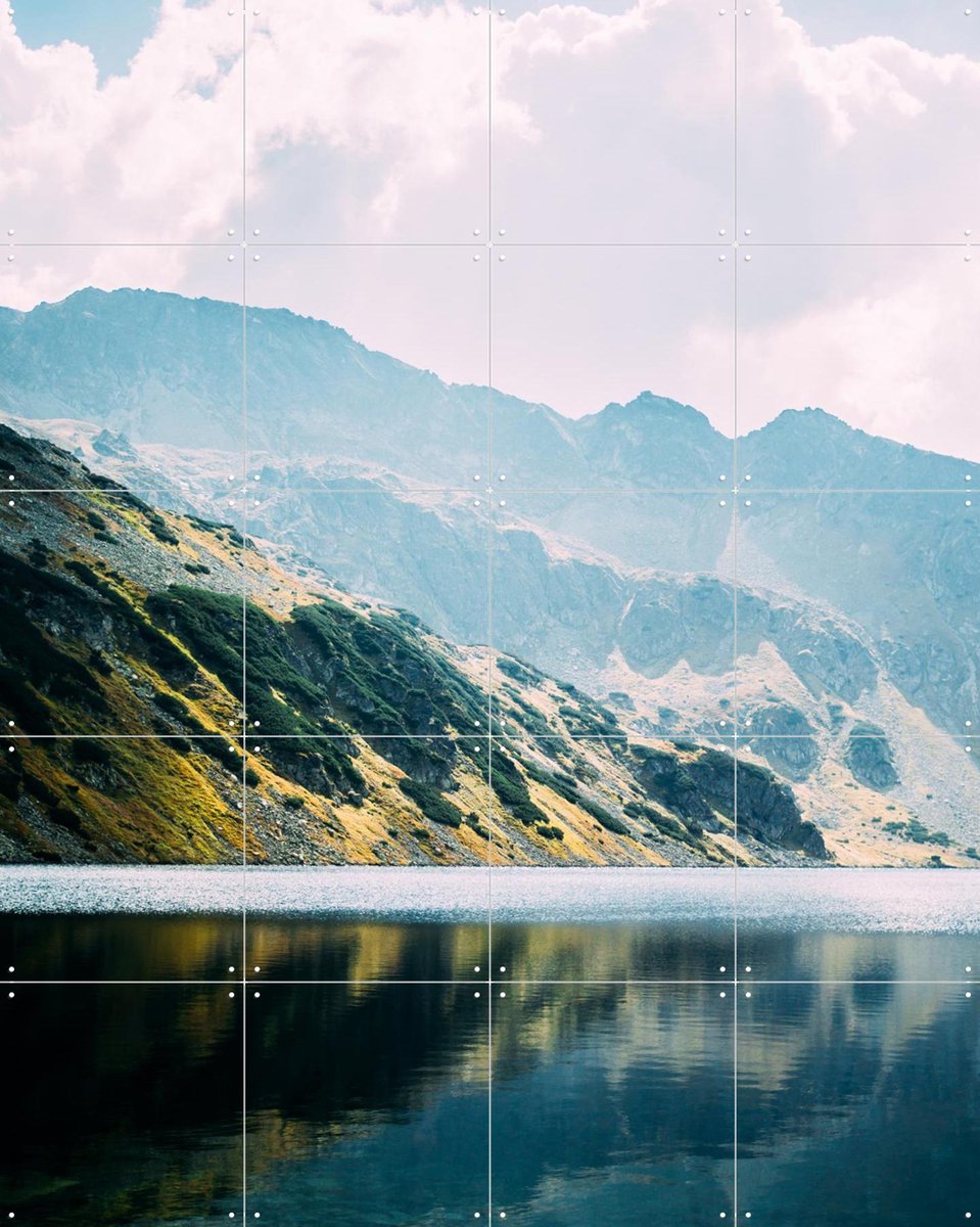 IXXI Autumn Mountain Lake, Pati Photography - 80 x 100 cm - Gratis ophangtool - Grote wanddecoratie en posters - Naturalisme, Fotografie, Kleurrijk