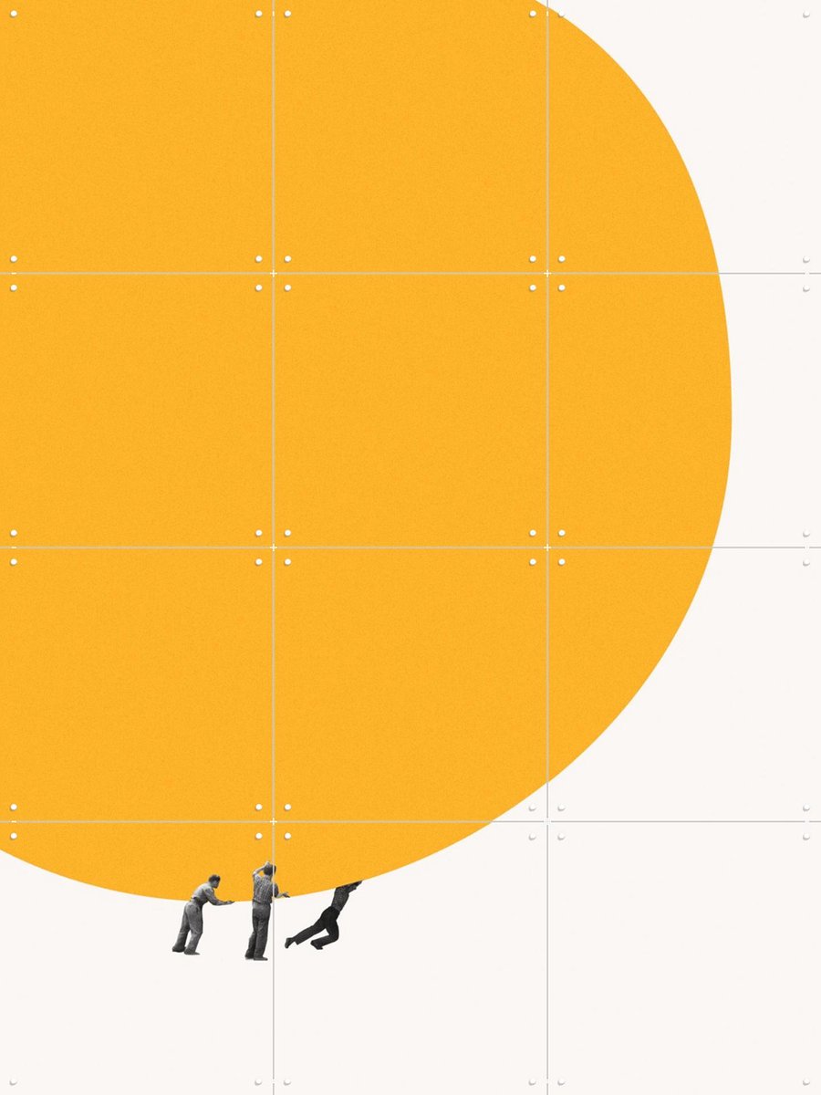 IXXI Pull out the Sun, Maarten Léon - 60 x 80 cm - Gratis ophangtool - Grote wanddecoratie en posters - Grafisch Ontwerp, Minimalisme, Geometrische